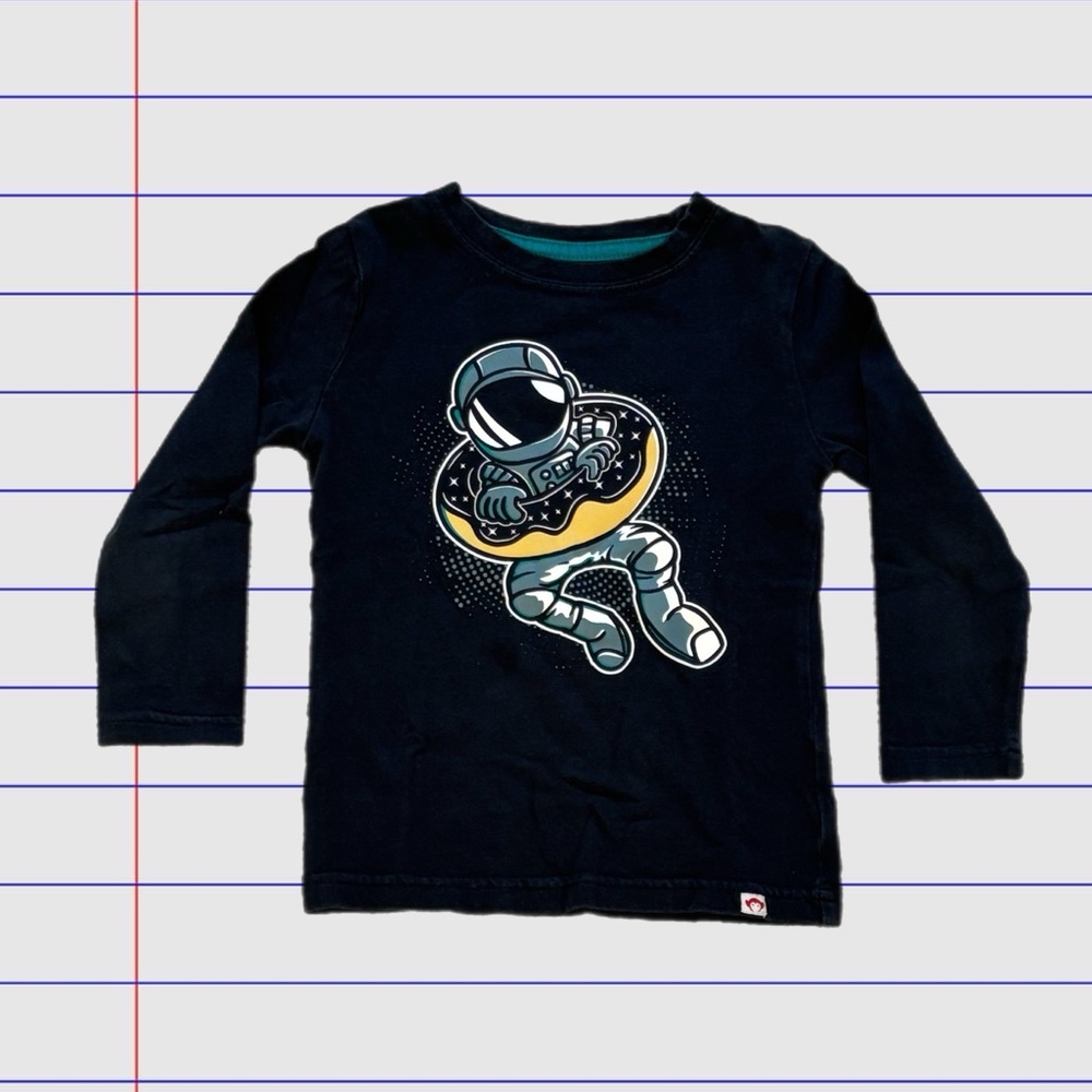 Appaman Astronaut in a Donut Graphic Kids Shirt - Navy Size 3T